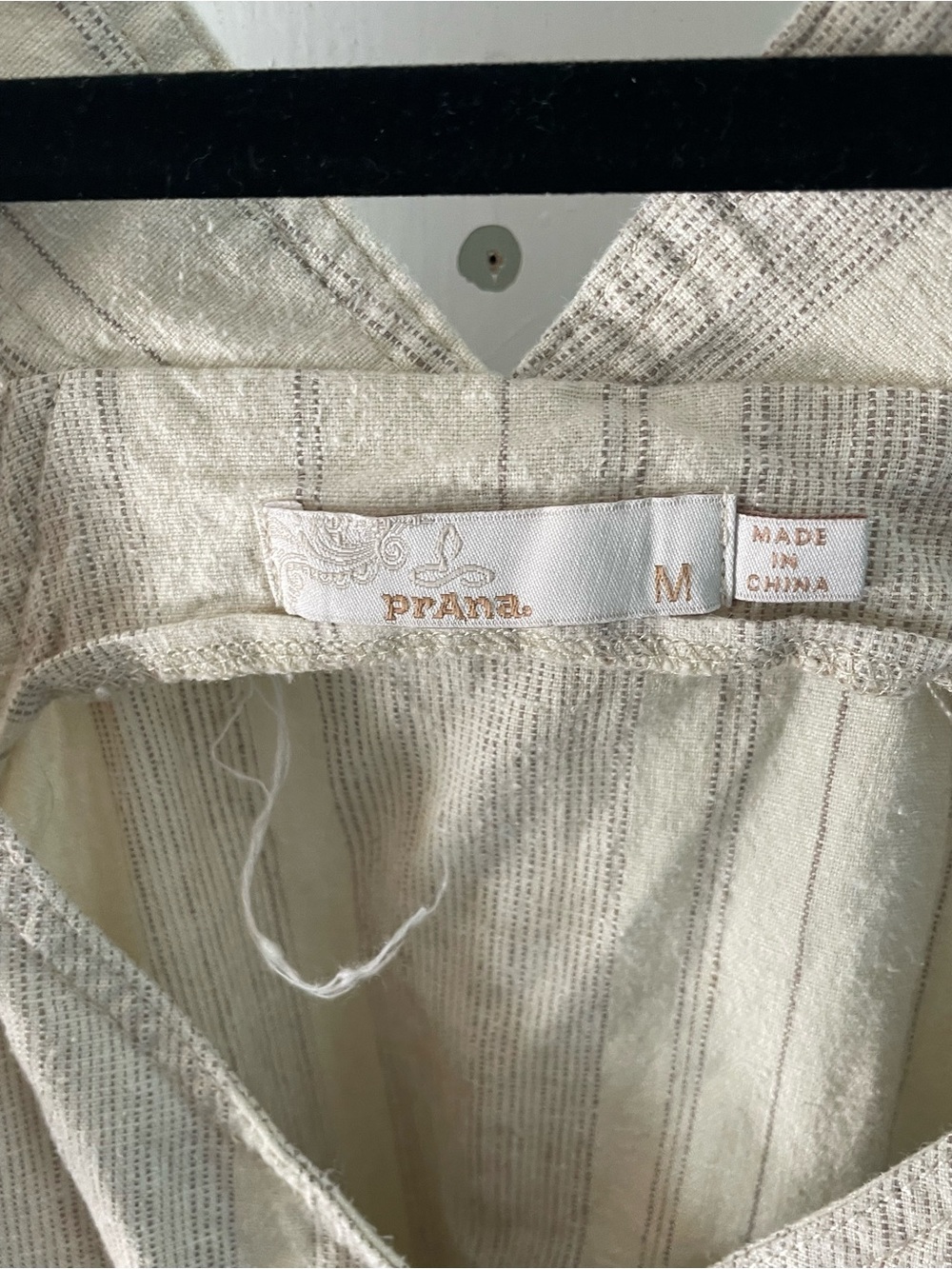 Prana Grace Trail Dress Stone Stripe Sleeveless Button Down Medium - Picture 5 of 11